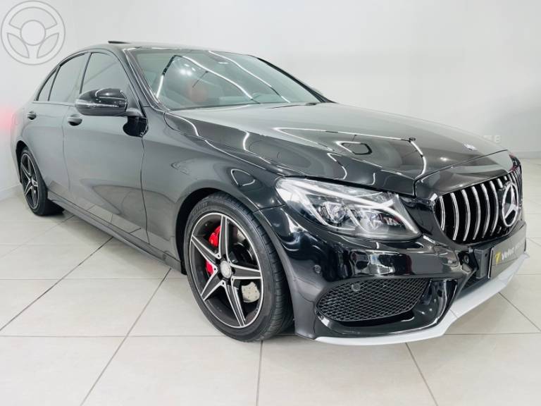 MERCEDES-BENZ - C 250 2.0 CGI SPORT TURBO 16V 4P AUTOMÁTICO - 2015/2016 - PRETA - R$ 153.990,00